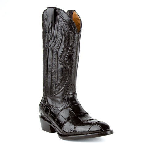 "Stallion" Handcrafted Alligator Belly Exotic Cowboy Boot - Black | Ferrini Boots