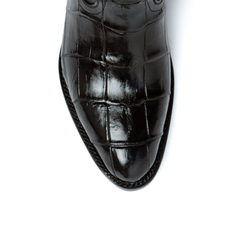 "Stallion" Handcrafted Alligator Belly Exotic Cowboy Boot - Black | Ferrini Boots