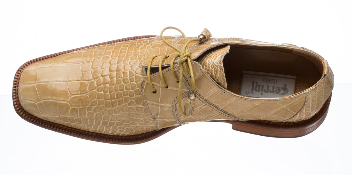 Men's Beige Belly Alligator Dress Shoe