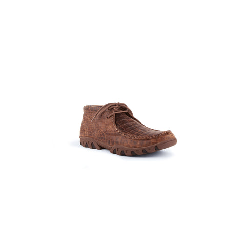 "Rogue" Men's Exotic Casual Lace Up Driving Moccasin - Brown