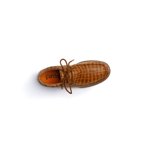 "Rogue" Men's Exotic Casual Lace Up Driving Moccasin - Honey | Ferrini