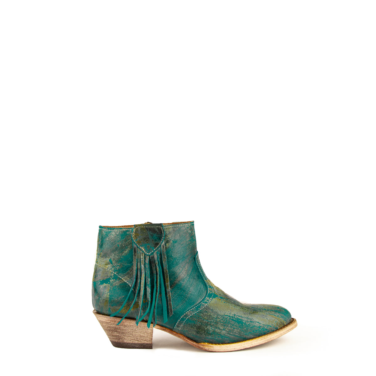 Fringe leather booties online