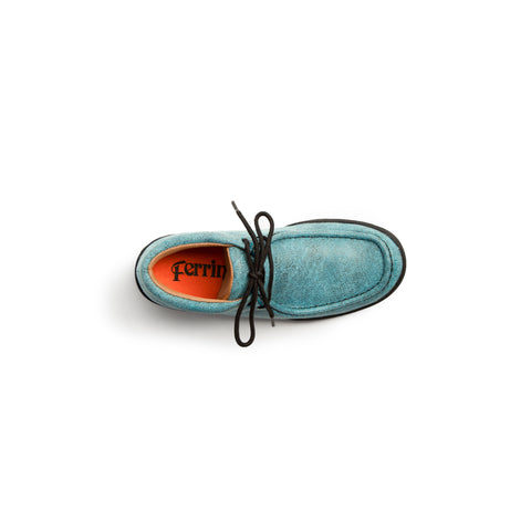 "Rogue" Exotic Casual Lace Up Driving Moccasin - Turquoise