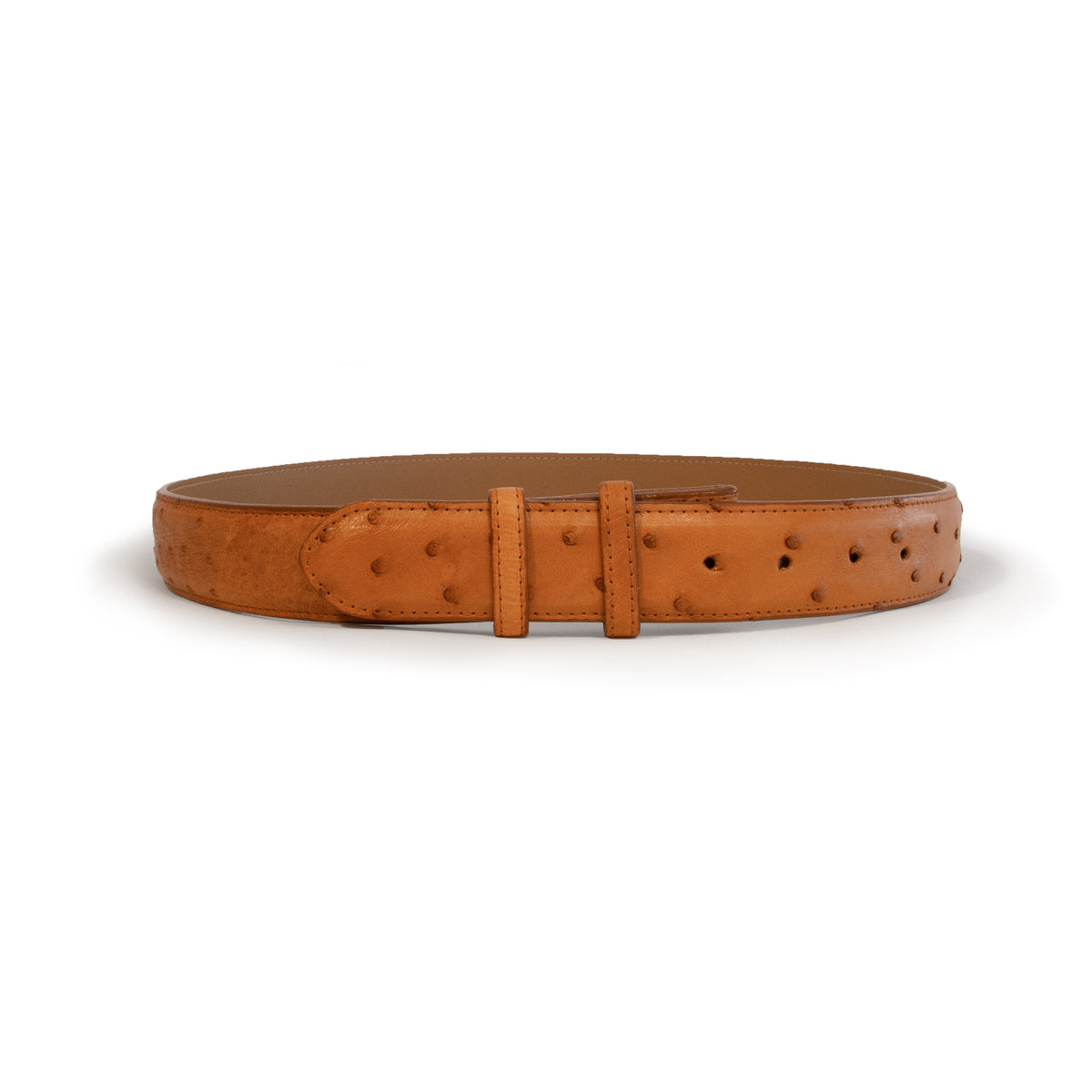 Gianfranco Ferre Women\'s Ostrich Skin Leather Belt Sz US 32 IT 80 New_Cognac_Ostrich.png?v=  main image 3