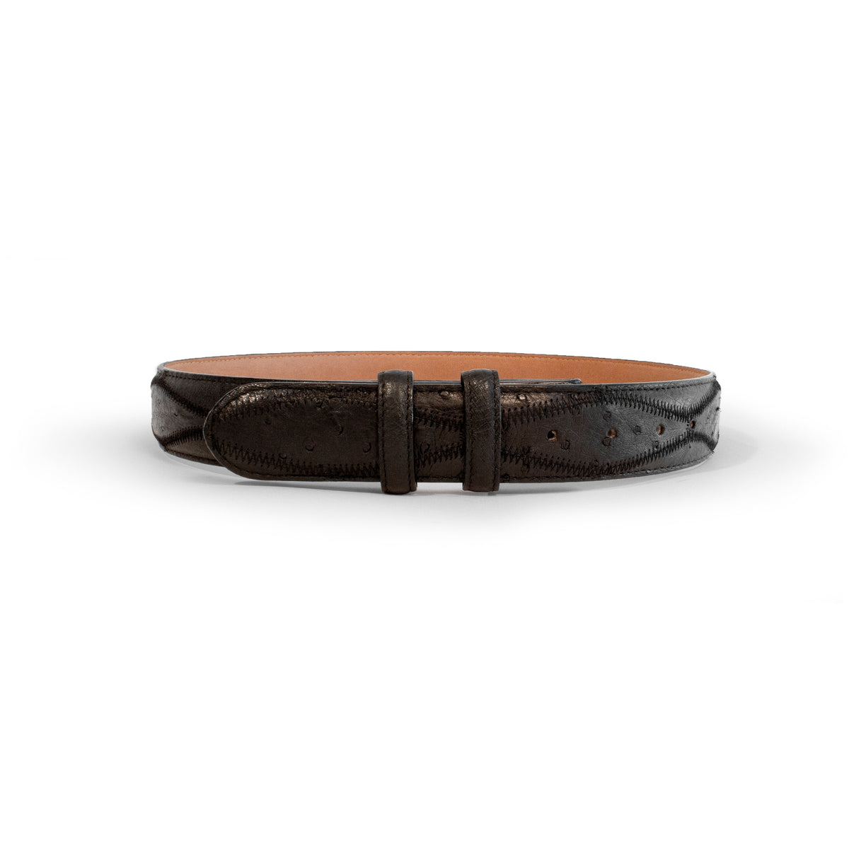 Ferrini Tapered Genuine Ostrich Belt Nogales 1.25”-1” Neckdown Full Quill Ostrich Belt - Carter main image 3