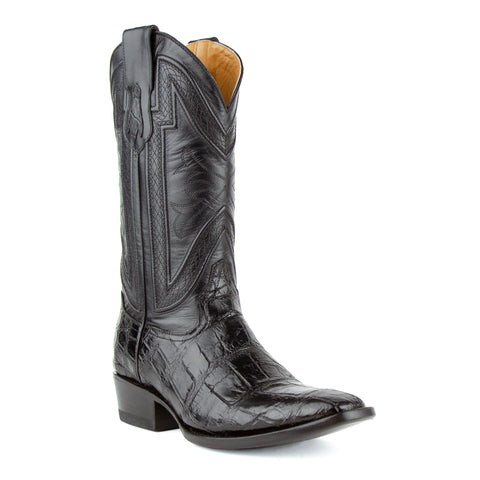 "Stallion" Premium Handcrafted Alligator Belly Exotic Black Cowboy Boot
