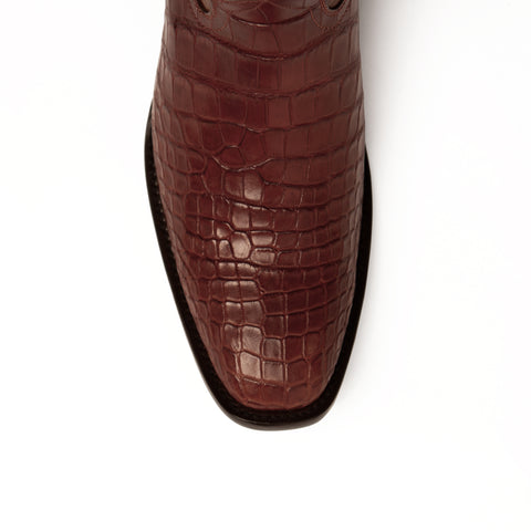 "Stallion" Premium Handcrafted Alligator Belly Cowboy Boot - Cognac