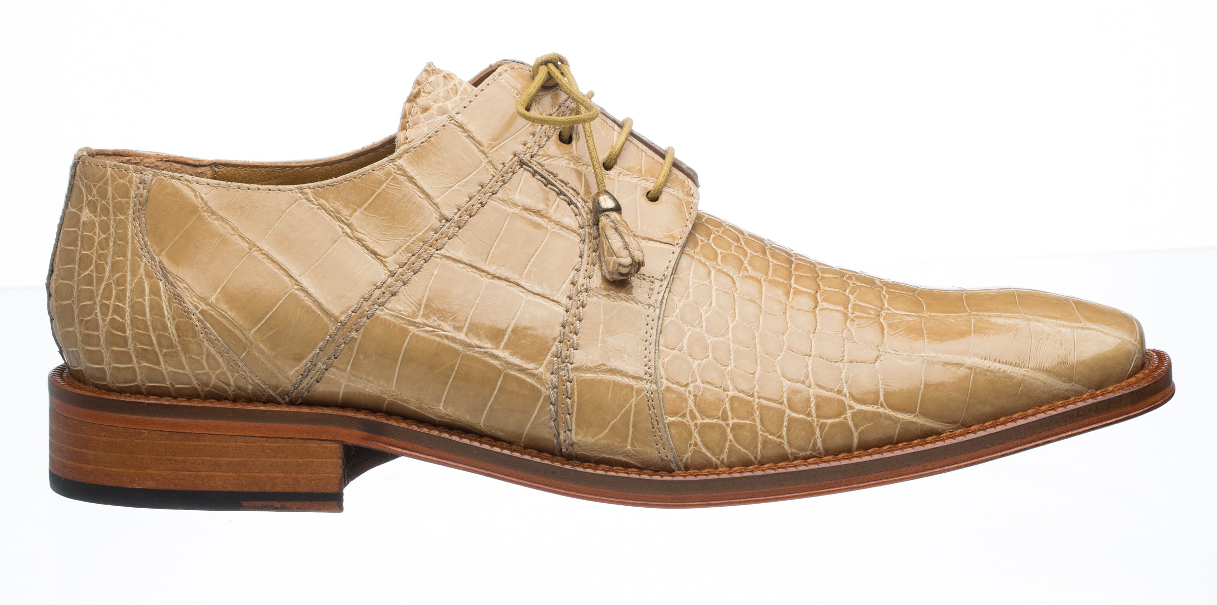Men's Beige Belly Alligator Dress Shoe | Ferrini Dress Shoes 9.5D Men's Beige Belly Alligator Dress Shoe | Ferrini Dress Shoes 9.5D
