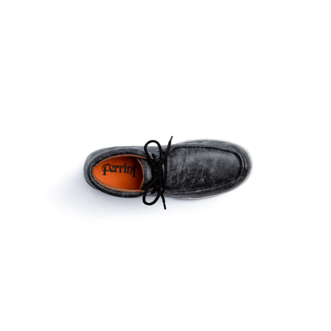 "Rogue" Men's Casual Lace Up Driving Moccasin - Smoky Black | Ferrini