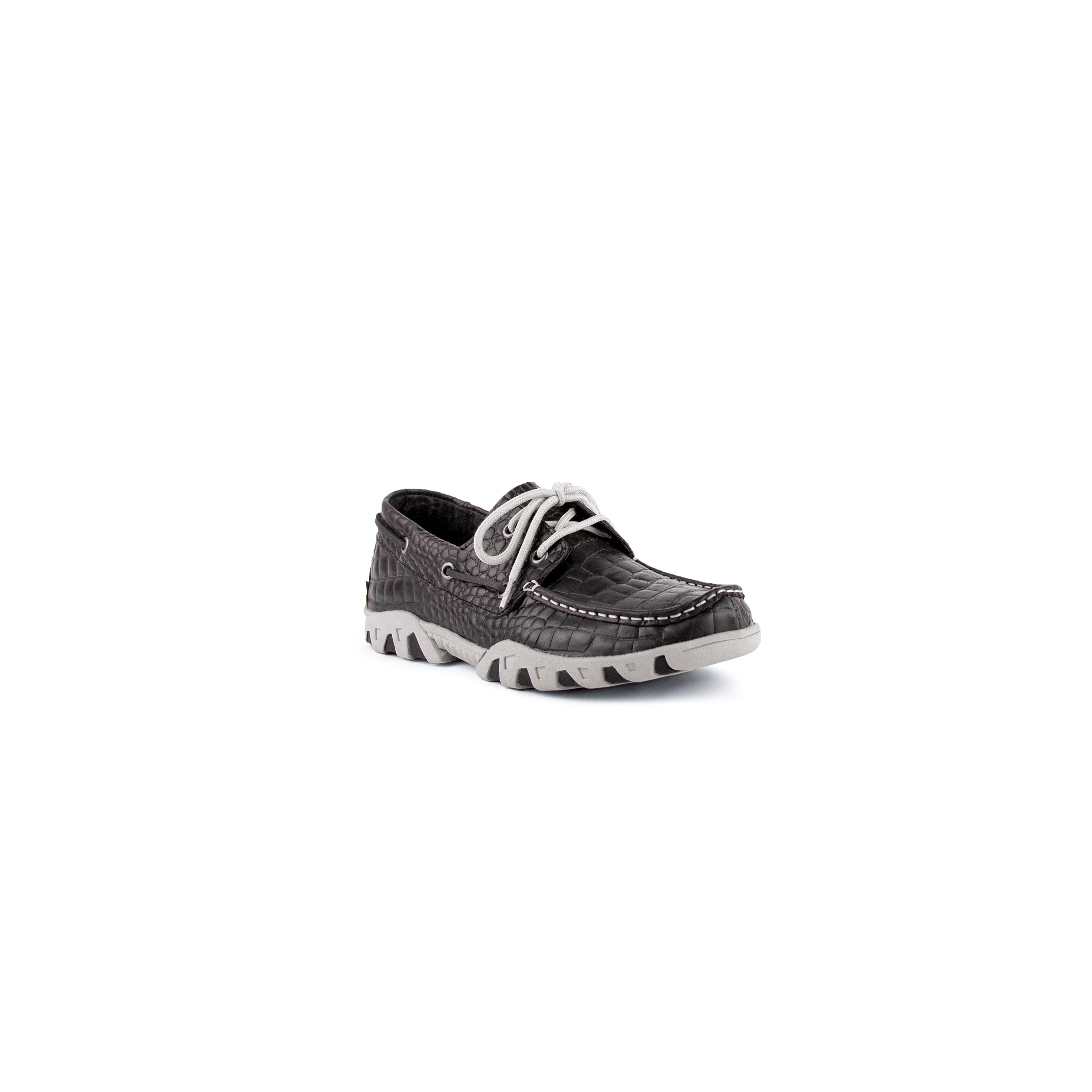 Comfortable Black Leather Loafer with Cream Laces | Ferrini USA