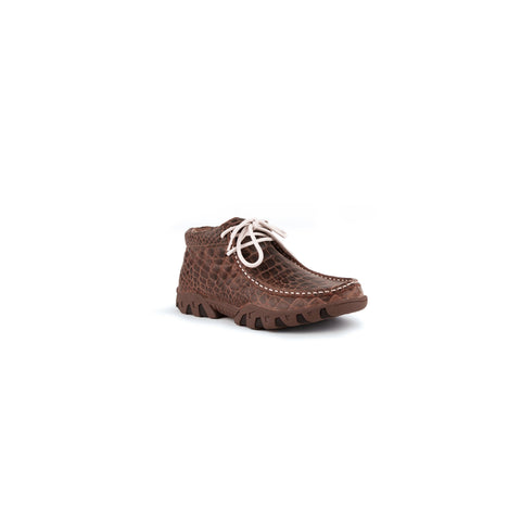 "Rogue" Exotic Casual Lace Up Driving Moccasin - Brown | Ferrini USA