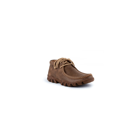 "Rogue" Ladies Casual Lace Up Driving Moccasin - Chocolate Brown
