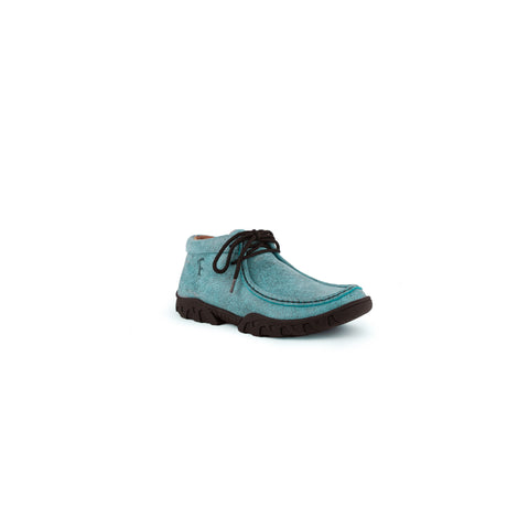"Rogue" Exotic Casual Lace Up Driving Moccasin - Turquoise